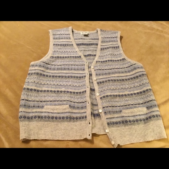 Eddie Bauer Jackets \u0026 Coats | Eddie Bauer Vest Lambs Wool Sz Is XL Button Front | Color: Blue/Silver | Size: XL | Sweetpolly10's Closet